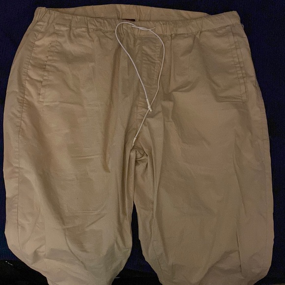 Large semi stretchy khaki pants. Beige type colour. Very stylish to go with fits - Picture 1 of 5